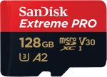 SanDisk microSDXC Extreme Pro 128GB C10 UHS-I U3 + SD адаптер (SDSQXCY-128G-GN6MA)