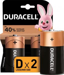 Щелочные батарейки Duracell D (LR20) MN1300 2 шт (5000394052512) ― Мой магазин