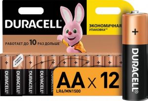 Щелочные батарейки Duracell AA (LR06) MN1500 12 шт (5000394006546) ― Мой магазин