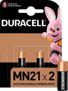 Специализированная щелочная батарейка Duracell MN21 12V, (A23 / 23A / V23GA / LRV08 / 8LR932), 2 шт. (5000394071117) ― Мой магазин