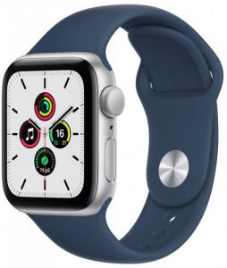 Смарт-часы Apple Watch SE GPS 40mm Silver Aluminium Case with Abyss Blue Sport Band (MKNY3UL/A) ― Мой магазин