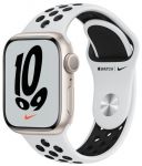 Смарт-часы Apple Watch Series 7 Nike GPS 41mm Starlight Aluminium Case with Pure Platinum/Black Nike Sport Band (MKN33UL/A)